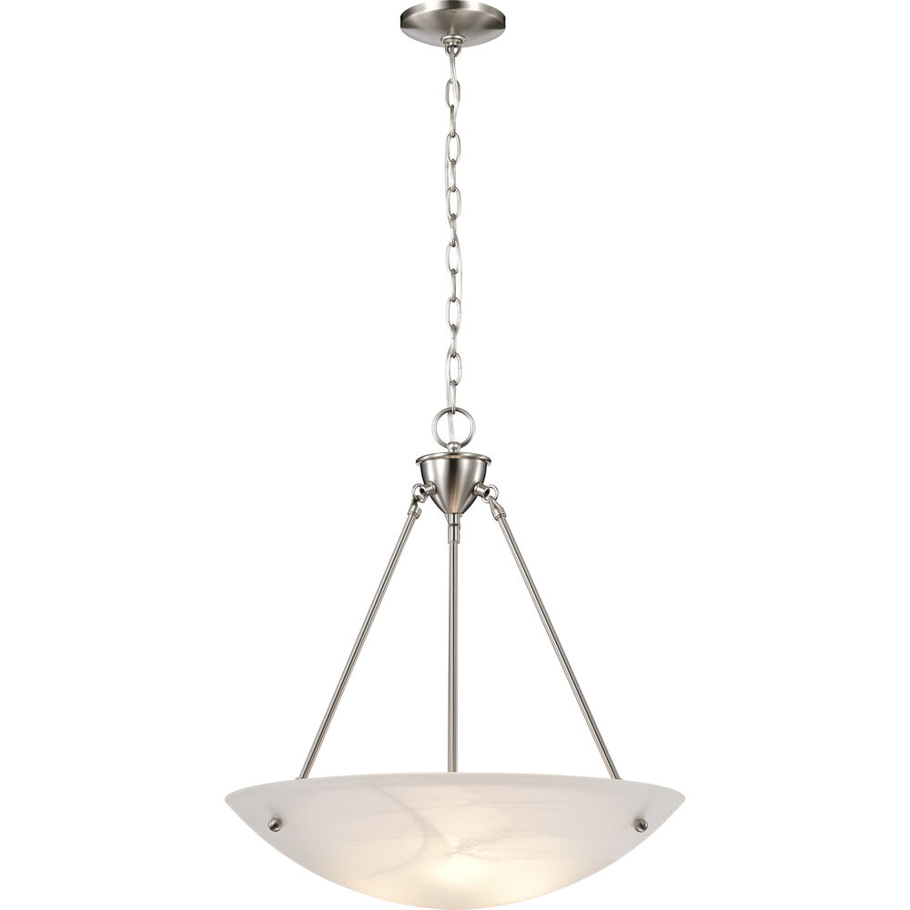 Nuvo Lighting Brentwood 3 Light 23 Inch Brushed Nickel Pendant Ceiling Light