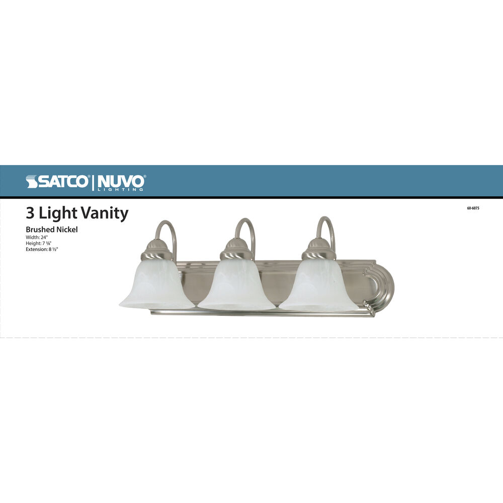 Nuvo Lighting Brentwood 3 Light 24 Inch Brushed Nickel Vanity Light Wall Light