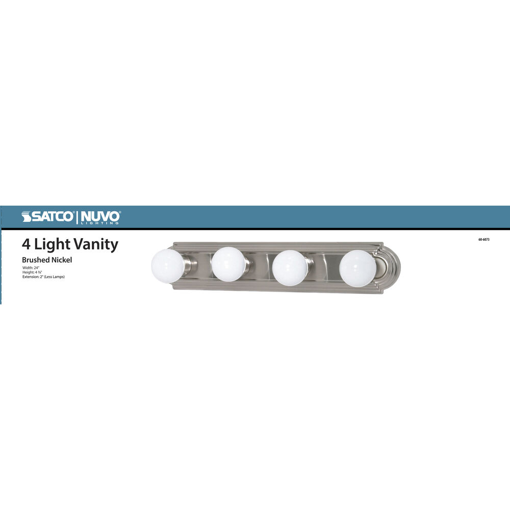 Nuvo Lighting Brentwood 4 Light 24 Inch Brushed Nickel Vanity Light Wall Light