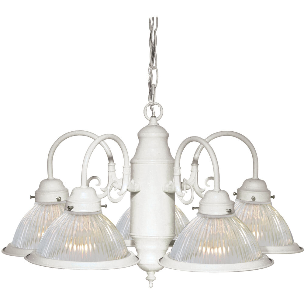 Nuvo Lighting Brentwood 5 Light 22 Inch Textured White Chandelier Ceiling Light