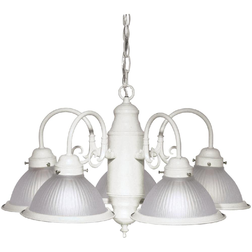 nuvo lighting Brentwood 5 Light 22 inch Textured White Chandelier Ceiling Light