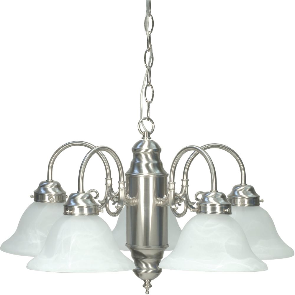 nuvo lighting Brentwood 5 Light 23 inch Brushed Nickel Chandelier Ceiling Light