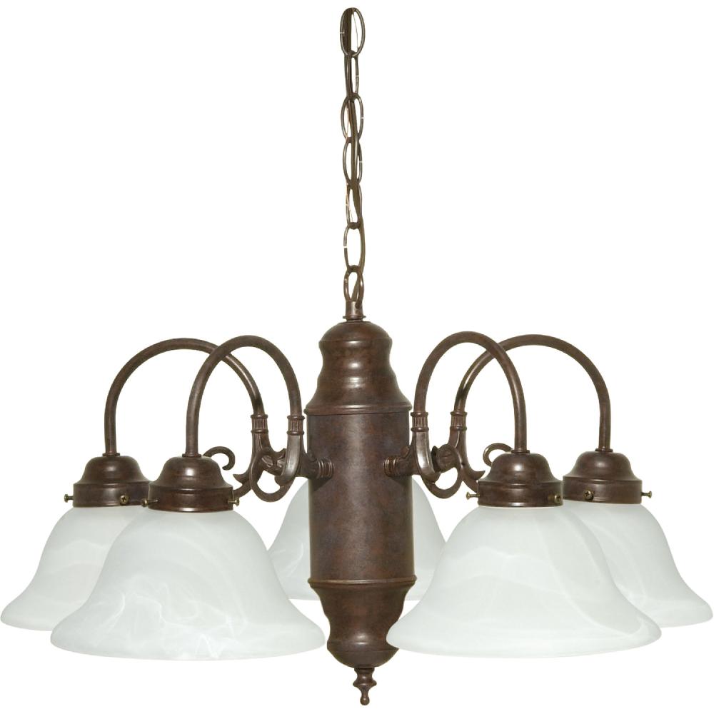 nuvo lighting Brentwood 5 Light 23 inch Old Bronze Chandelier Ceiling Light