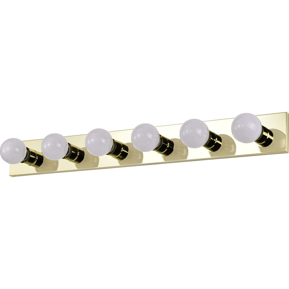 Nuvo Lighting Brentwood 6 Light 36 Inch Polished Brass Bath Light Wall Light