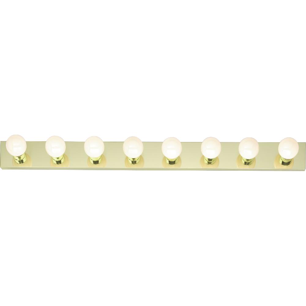 nuvo lighting Brentwood 8 Light 48 inch Polished Brass Bath Light Wall Light