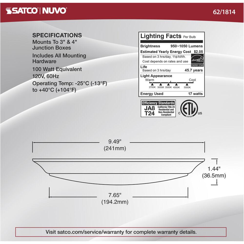 Nuvo Lighting Brentwood Integrated LED Black LED Disk