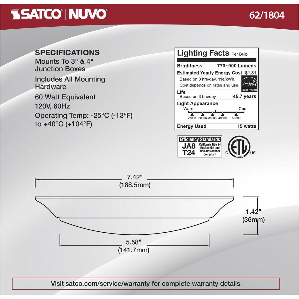 Nuvo Lighting Brentwood Integrated LED Black LED Disk