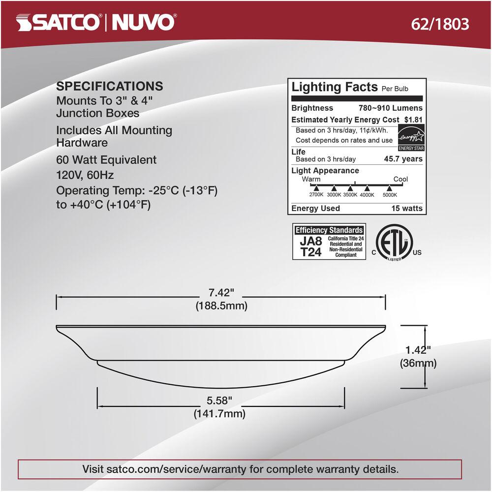 Nuvo Lighting Brentwood Integrated LED Bronze LED Disk