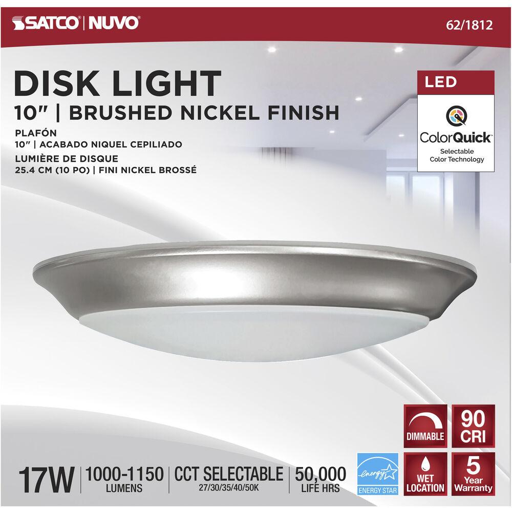 Nuvo Lighting Brentwood Integrated LED Brushed Nickel LED Disk