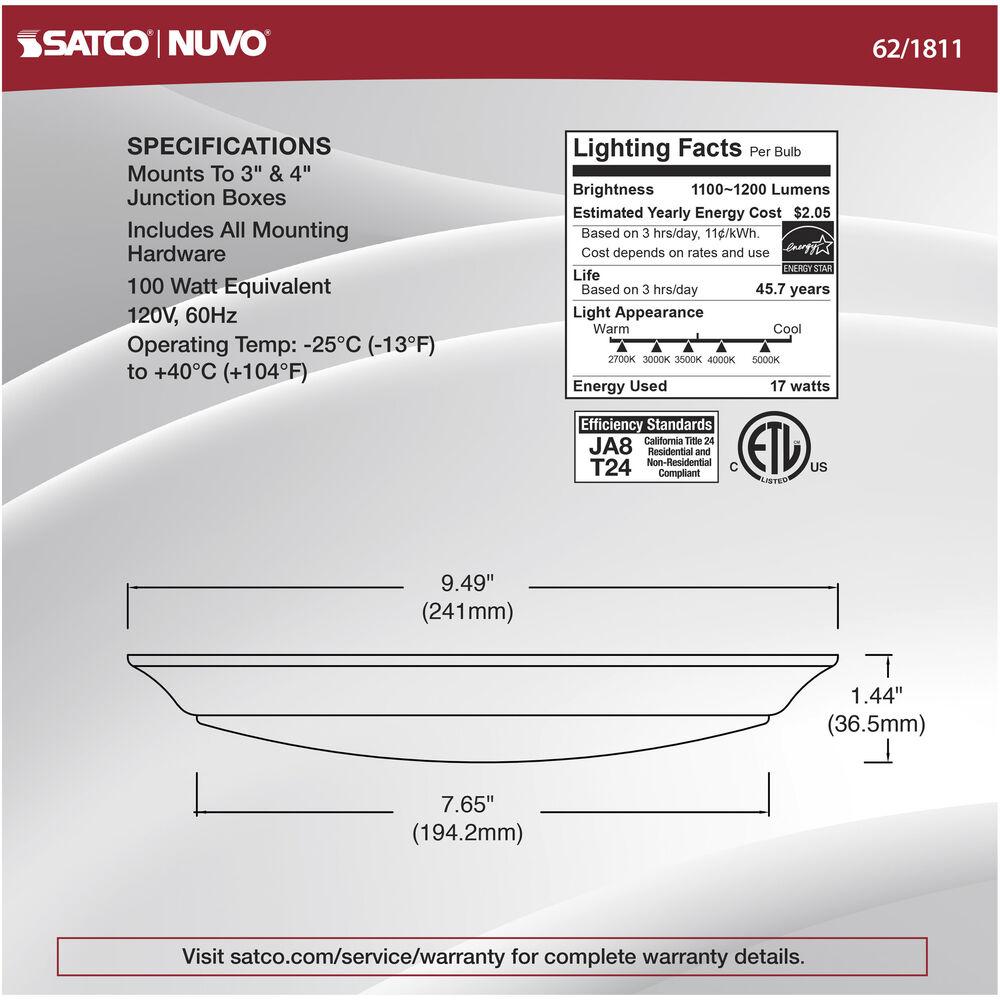 Nuvo Lighting Brentwood Integrated LED White LED Disk