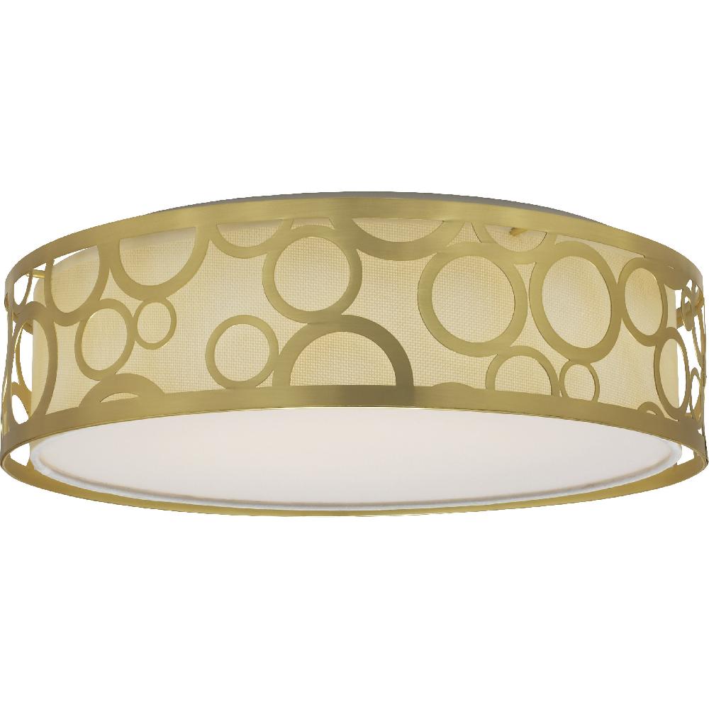 nuvo lighting Brentwood LED 15 inch Natural Brass Flush Mount Ceiling Light