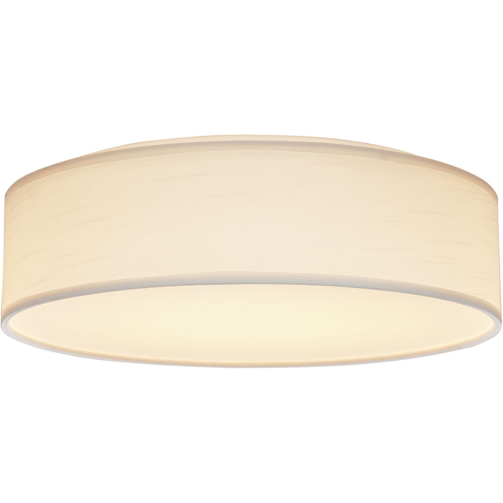 Nuvo Lighting Brentwood LED 15 Inch White Fabric Flush Mount Ceiling Light