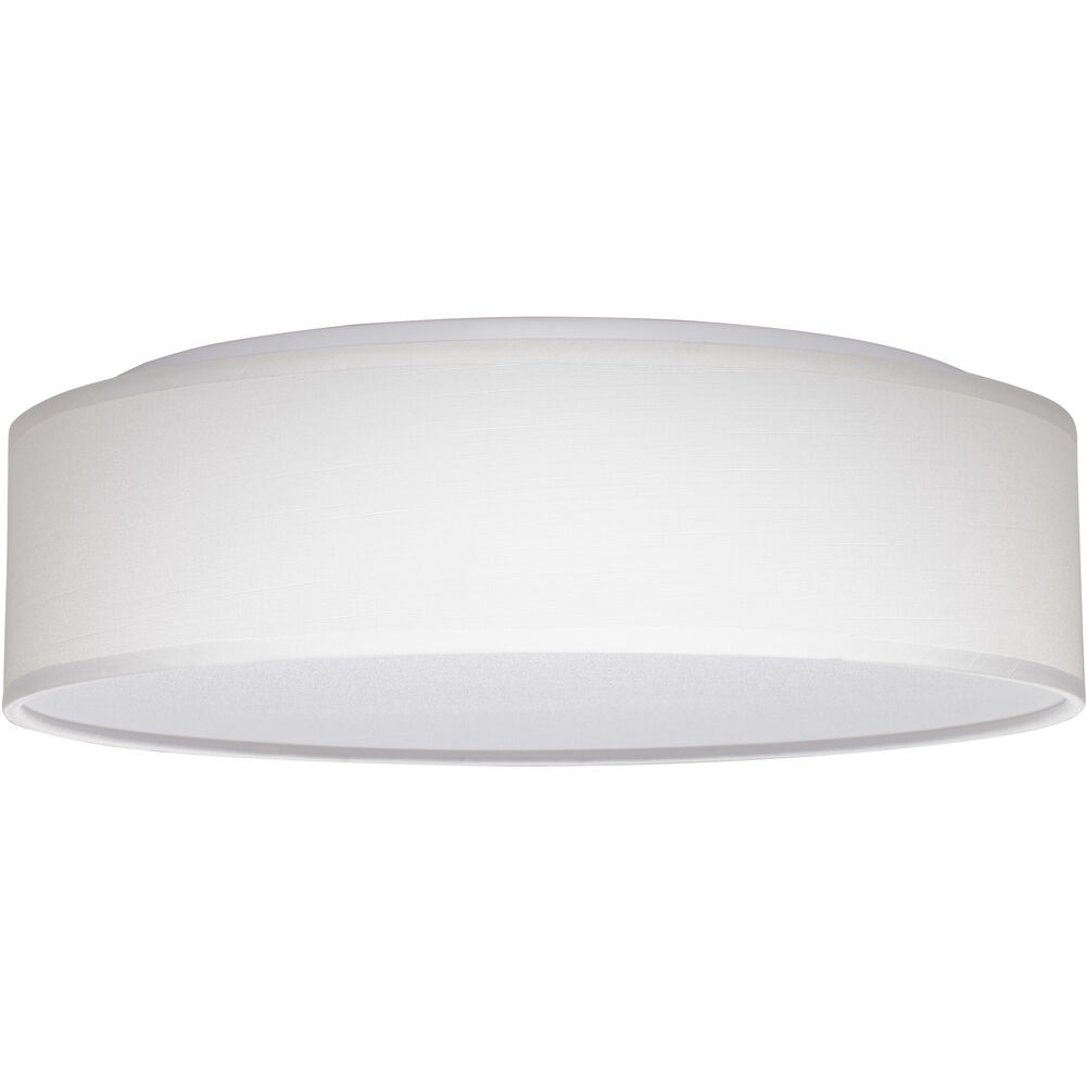 Nuvo Lighting Brentwood LED 15 Inch White Fabric Flush Mount Ceiling Light