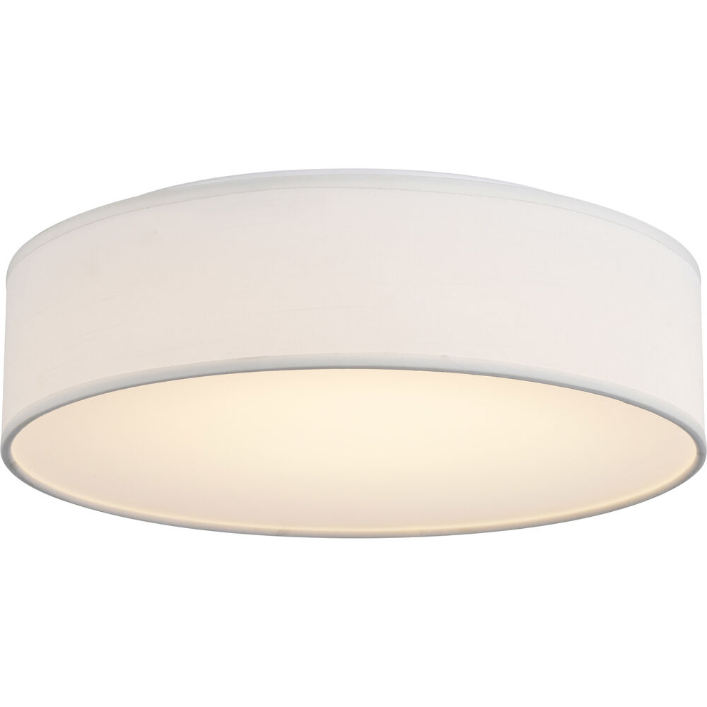 Nuvo Lighting Brentwood LED 15 Inch White Fabric Flush Mount Ceiling Light