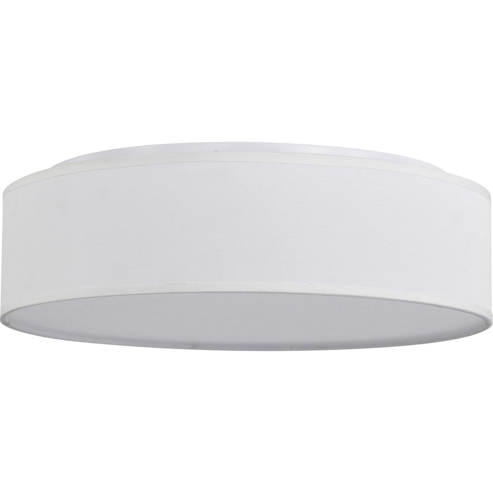 Nuvo Lighting Brentwood LED 15 Inch White Fabric Flush Mount Ceiling Light