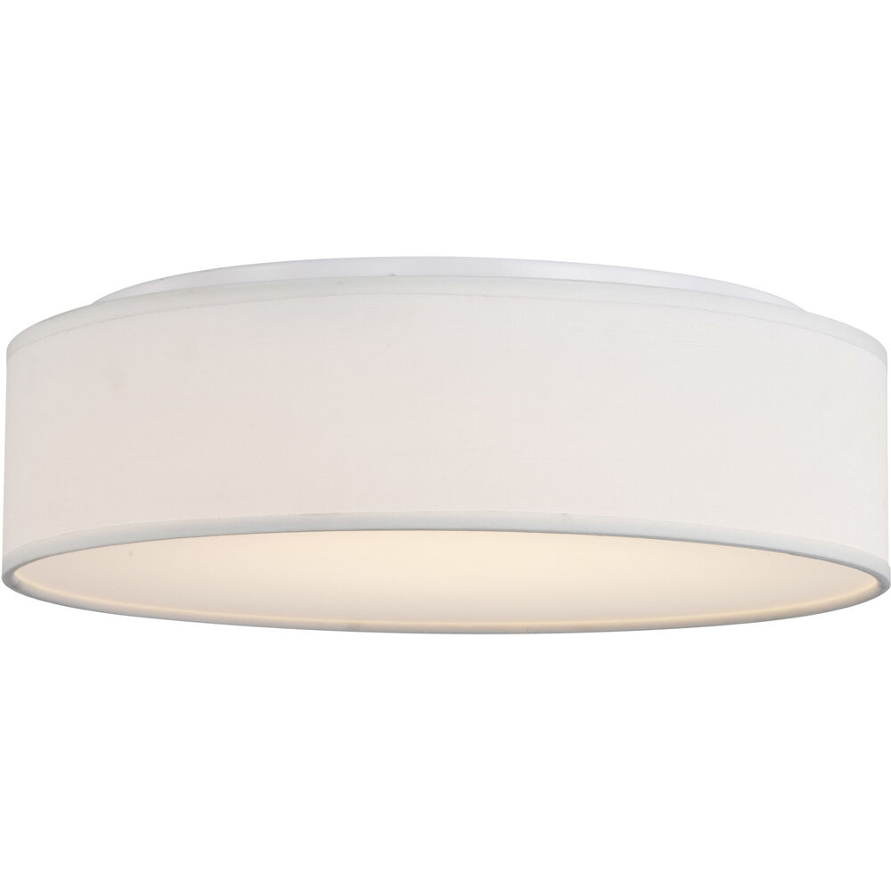 Nuvo Lighting Brentwood LED 15 Inch White Fabric Flush Mount Ceiling Light