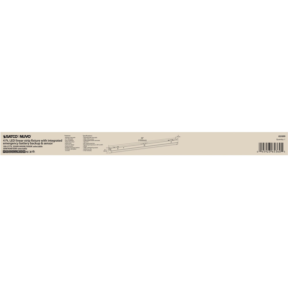 Nuvo Lighting Brentwood LED 3 Inch White Linear Strip Ceiling Light