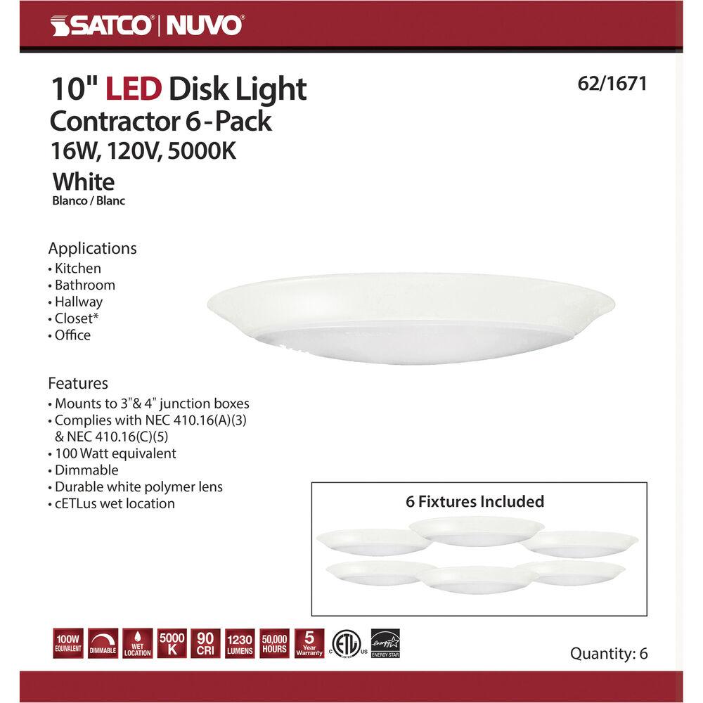 Nuvo Lighting Brentwood LED 9.5 Inch White LED Disk Light Ceiling Light