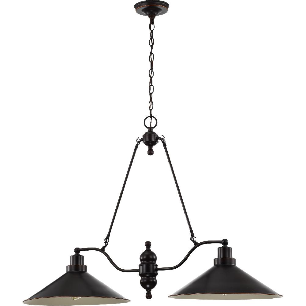 nuvo lighting Bridgeview 2 Light 40 inch Mission Dust Bronze Trestle Ceiling Light