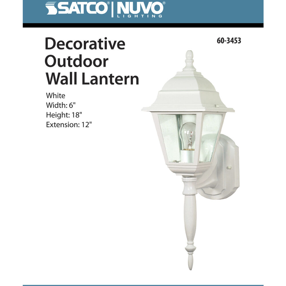 Nuvo Lighting Briton 1 Light 18 Inch White Outdoor Wall Lantern