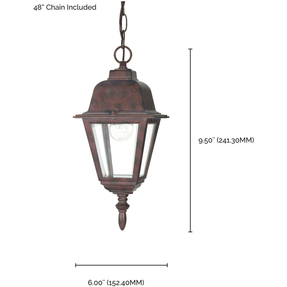 Nuvo Lighting Briton 1 Light 6 Inch Old Bronze Outdoor Hanging Lantern