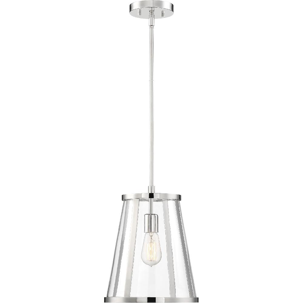 nuvo lighting Bruge 1 Light 11 inch Polished Nickel and Clear Pendant Ceiling Light