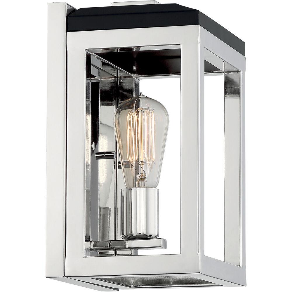 Nuvo Lighting Cakewalk 1 Light 7.13 Inch Polished Nickel And Black Accents Vanity Light Wall Light