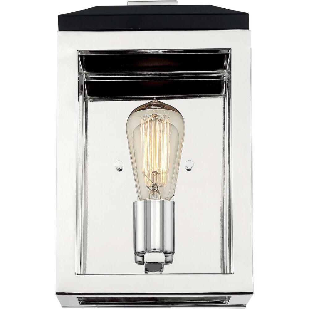 Nuvo Lighting Cakewalk 1 Light 7.13 Inch Polished Nickel And Black Accents Vanity Light Wall Light