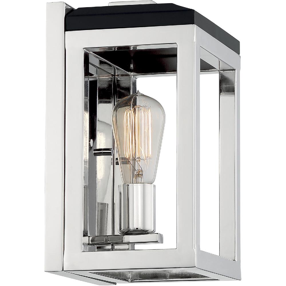 nuvo lighting Cakewalk 1 Light 7.13 inch Polished Nickel and Black Accents Vanity Light Wall Light
