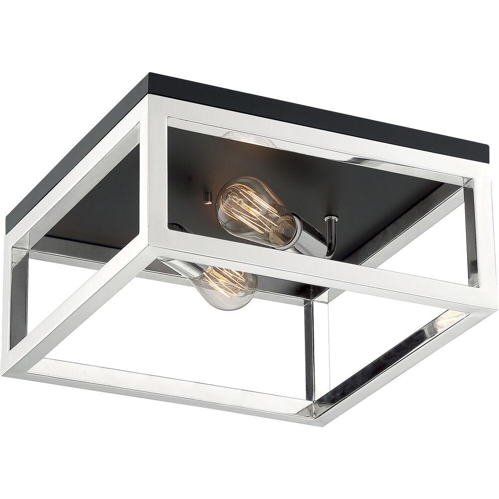 Nuvo Lighting Cakewalk 2 Light 14 Inch Polished Nickel Flush Mount Fixture Ceiling Light