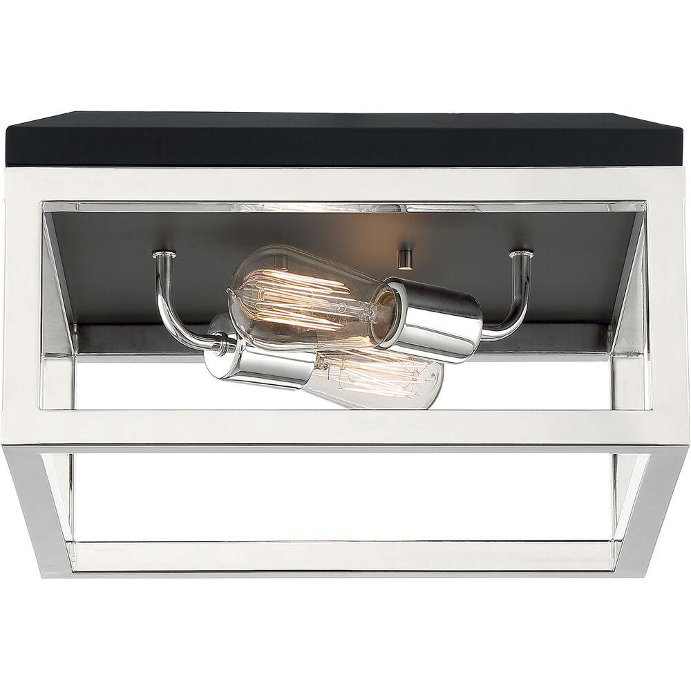 Nuvo Lighting Cakewalk 2 Light 14 Inch Polished Nickel Flush Mount Fixture Ceiling Light