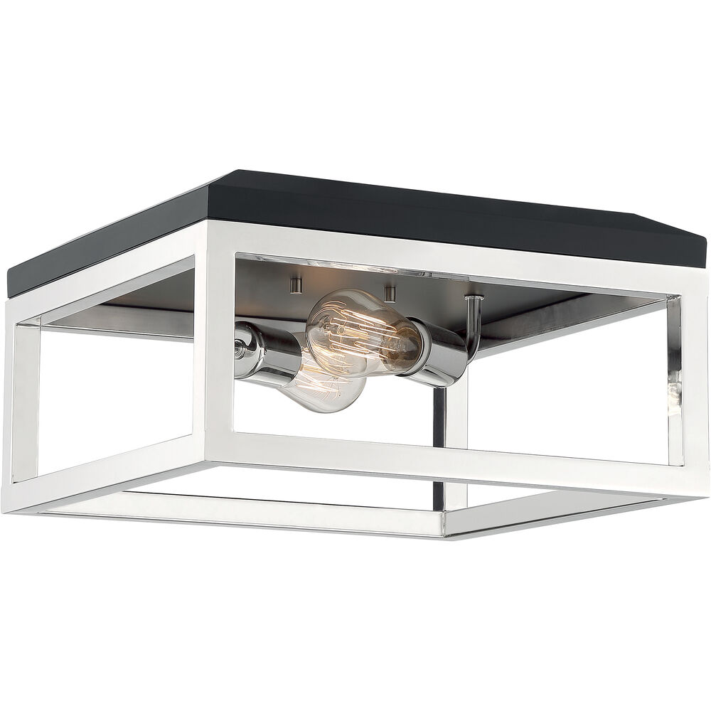 Nuvo Lighting Cakewalk 2 Light 14 Inch Polished Nickel Flush Mount Fixture Ceiling Light