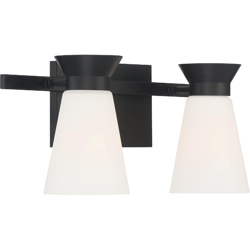 nuvo lighting Caleta 2 Light 15 inch Black Vanity Light Wall Light
