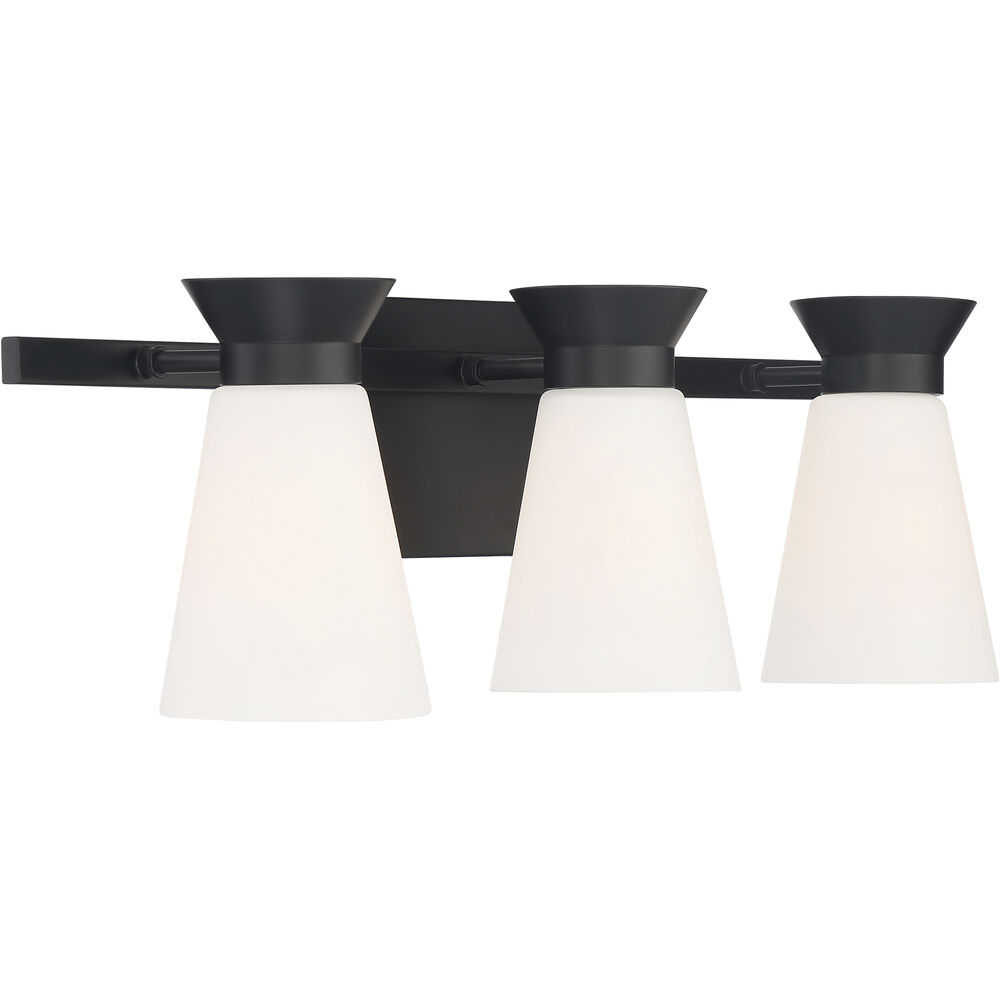 Nuvo Lighting Caleta 3 Light 24 Inch Black Vanity Light Wall Light