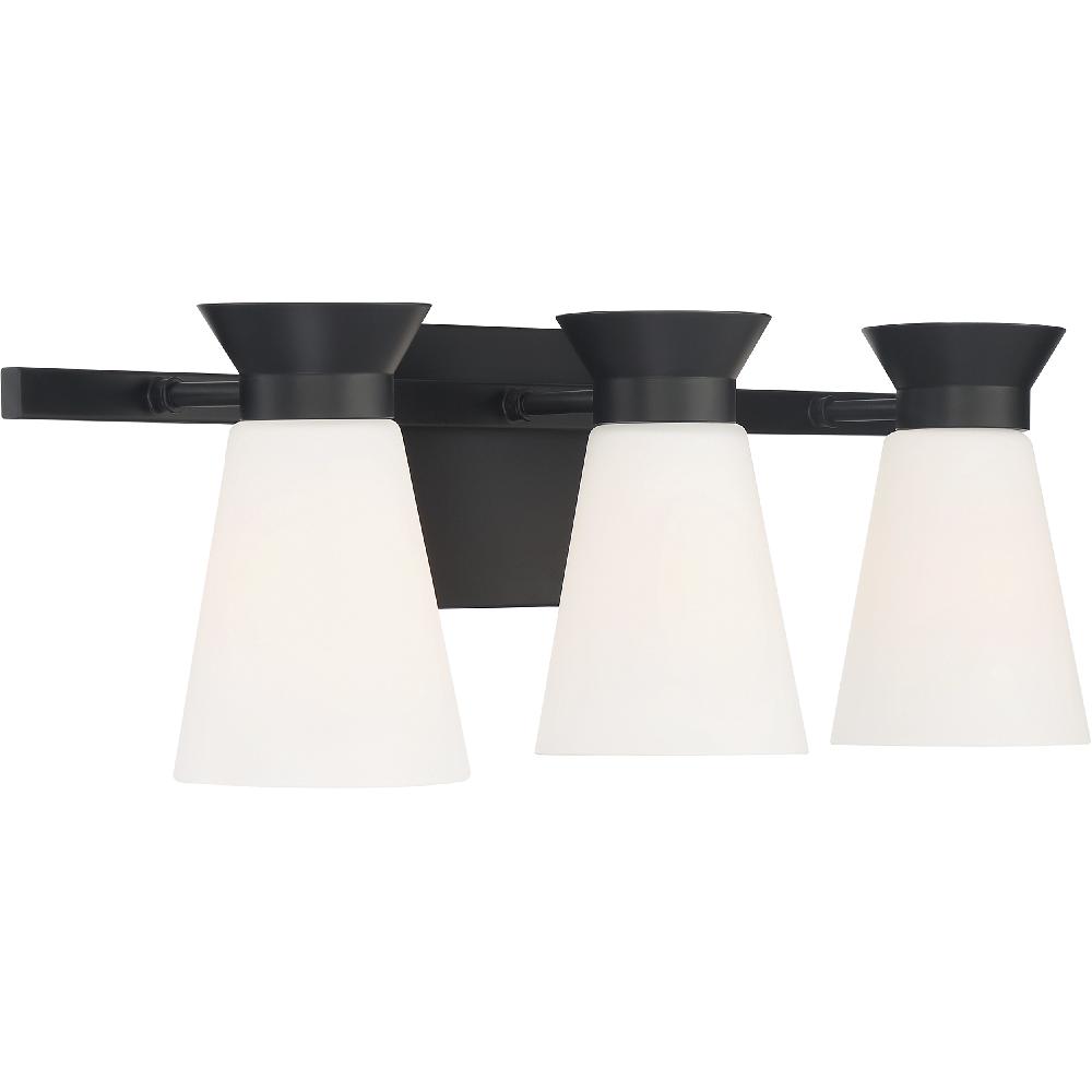 nuvo lighting Caleta 3 Light 24 inch Black Vanity Light Wall Light