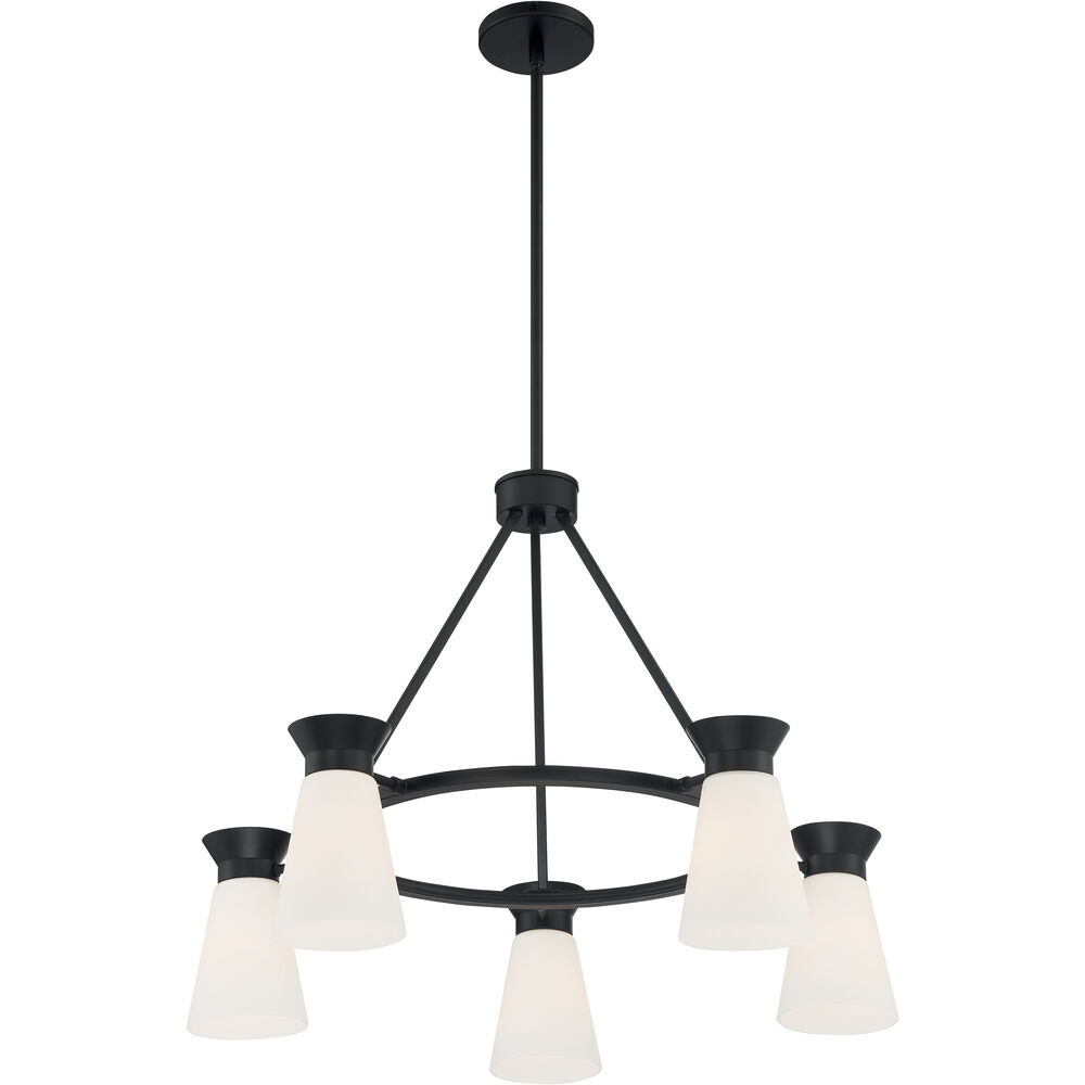 Nuvo Lighting Caleta 5 Light 27 Inch Black Chandelier Ceiling Light