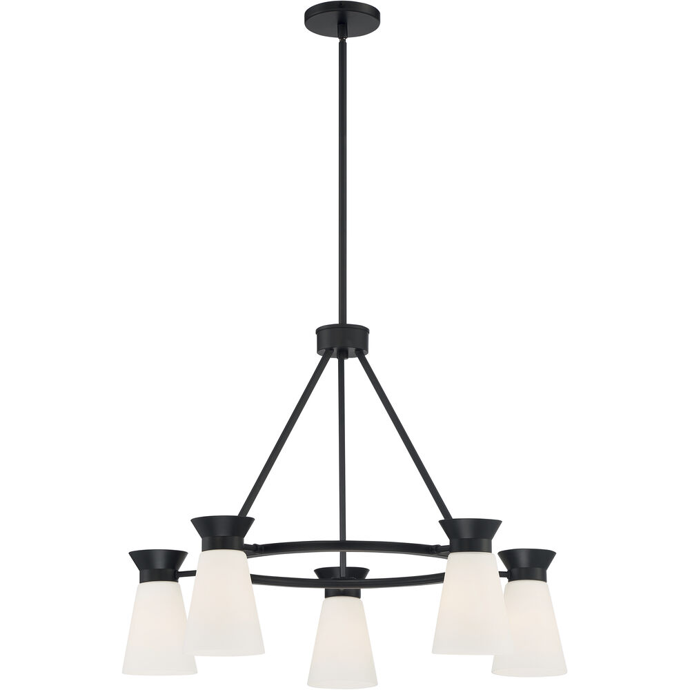 Nuvo Lighting Caleta 5 Light 27 Inch Black Chandelier Ceiling Light