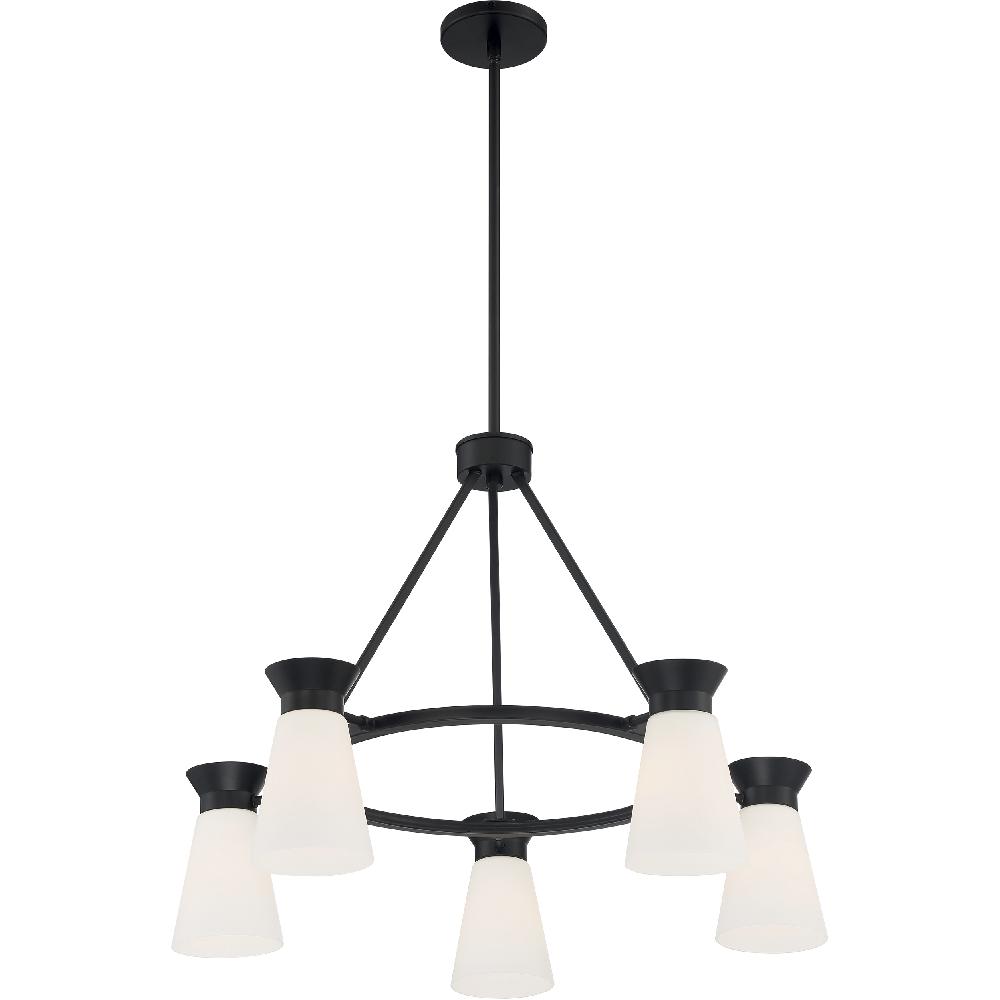 nuvo lighting Caleta 5 Light 27 inch Black Chandelier Ceiling Light