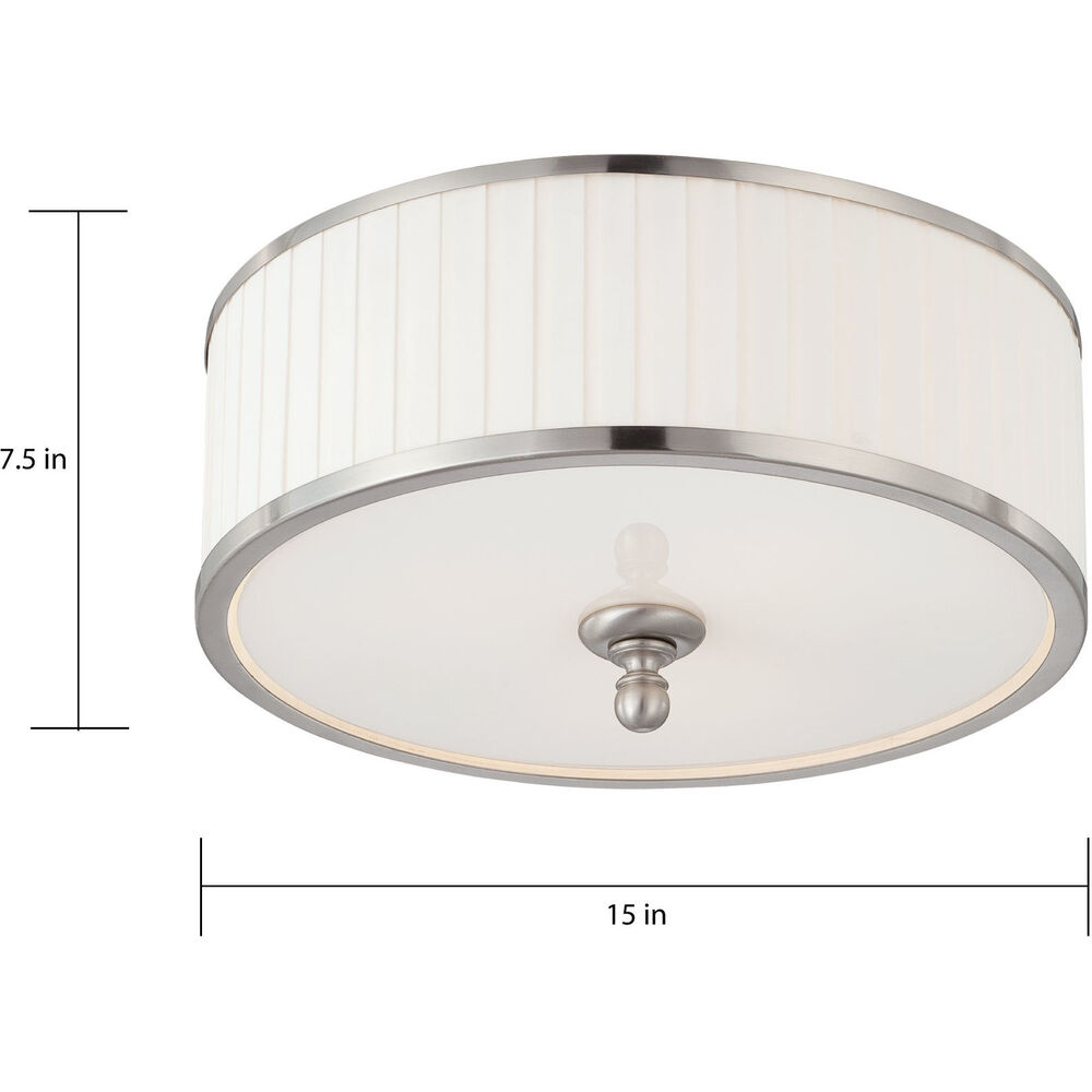 Nuvo Lighting Candice 3 Light 15 Inch Brushed Nickel Flush Mount Ceiling Light