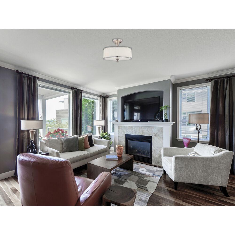 Nuvo Lighting Candice 3 Light 15 Inch Brushed Nickel Semi Flush Mount Ceiling Light