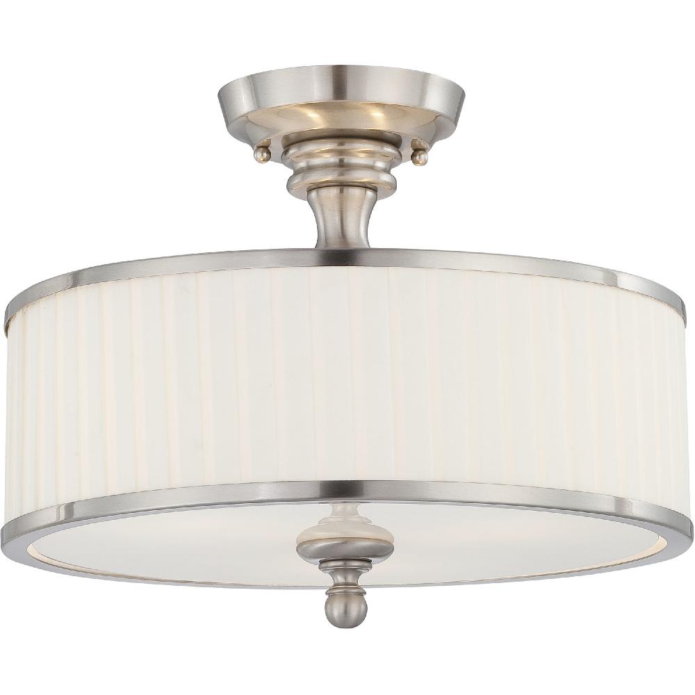 nuvo lighting Candice 3 Light 15 inch Brushed Nickel Semi Flush Mount Ceiling Light