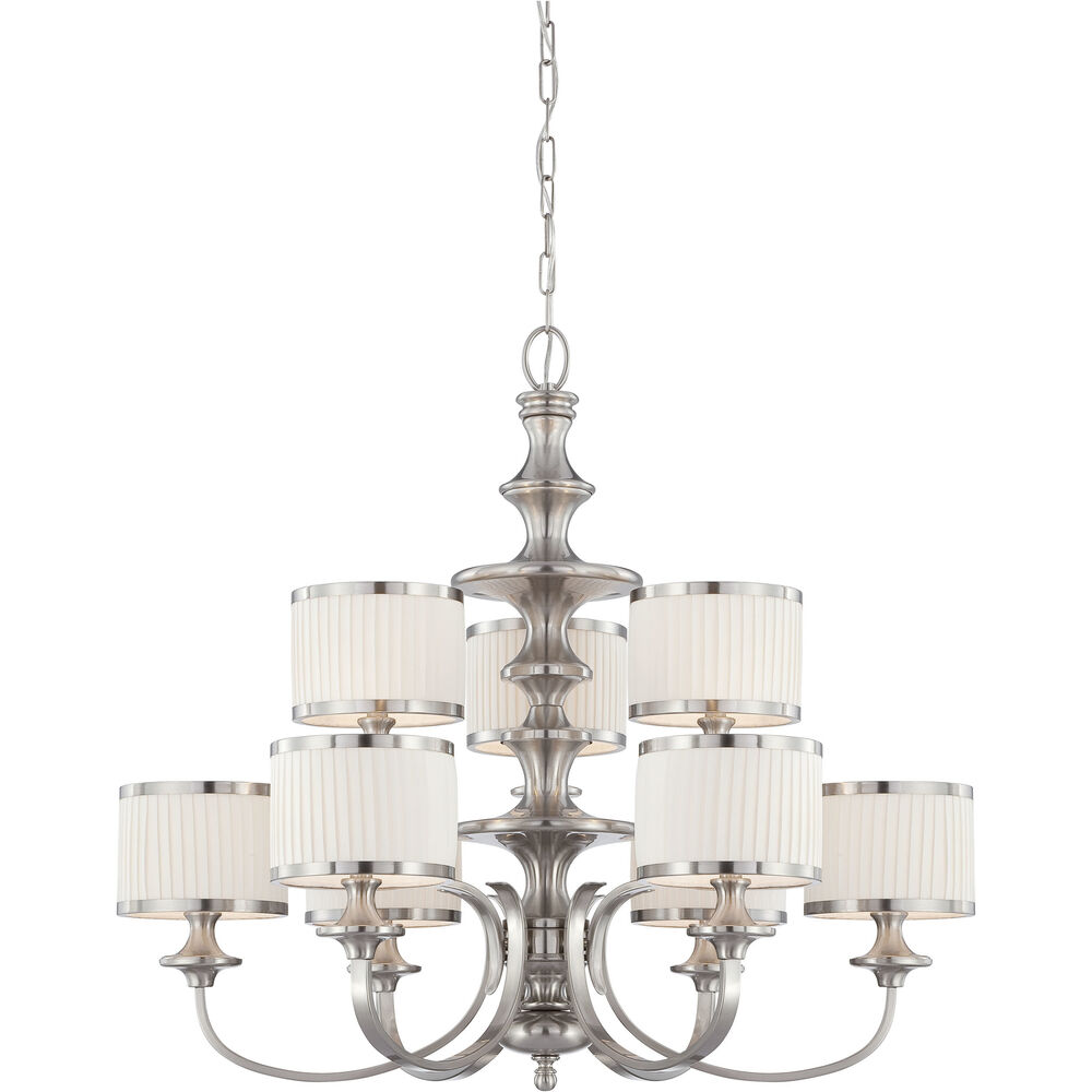 Nuvo Lighting Candice 9 Light 36 Inch Brushed Nickel Chandelier Ceiling Light