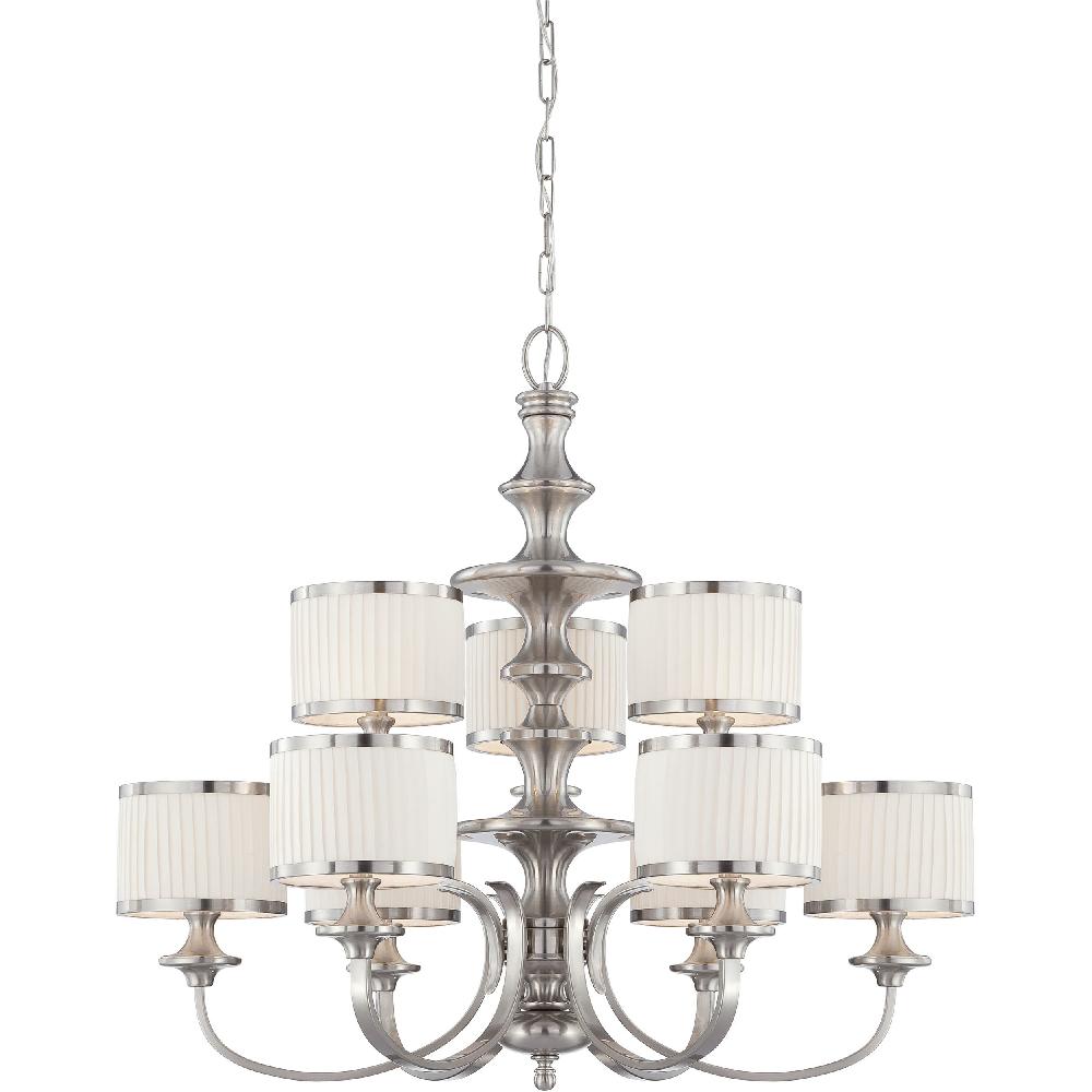 nuvo lighting Candice 9 Light 36 inch Brushed Nickel Chandelier Ceiling Light