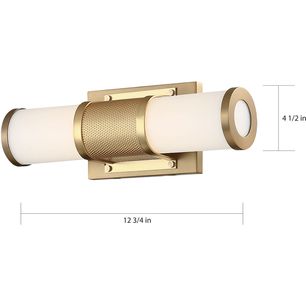 Nuvo Lighting Caper LED 13 Inch Brushed Brass Vanity Light Wall Light