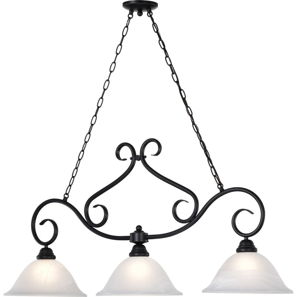 Nuvo Lighting Castillo 3 Light 11.75 Inch Textured Black Chandelier Ceiling Light