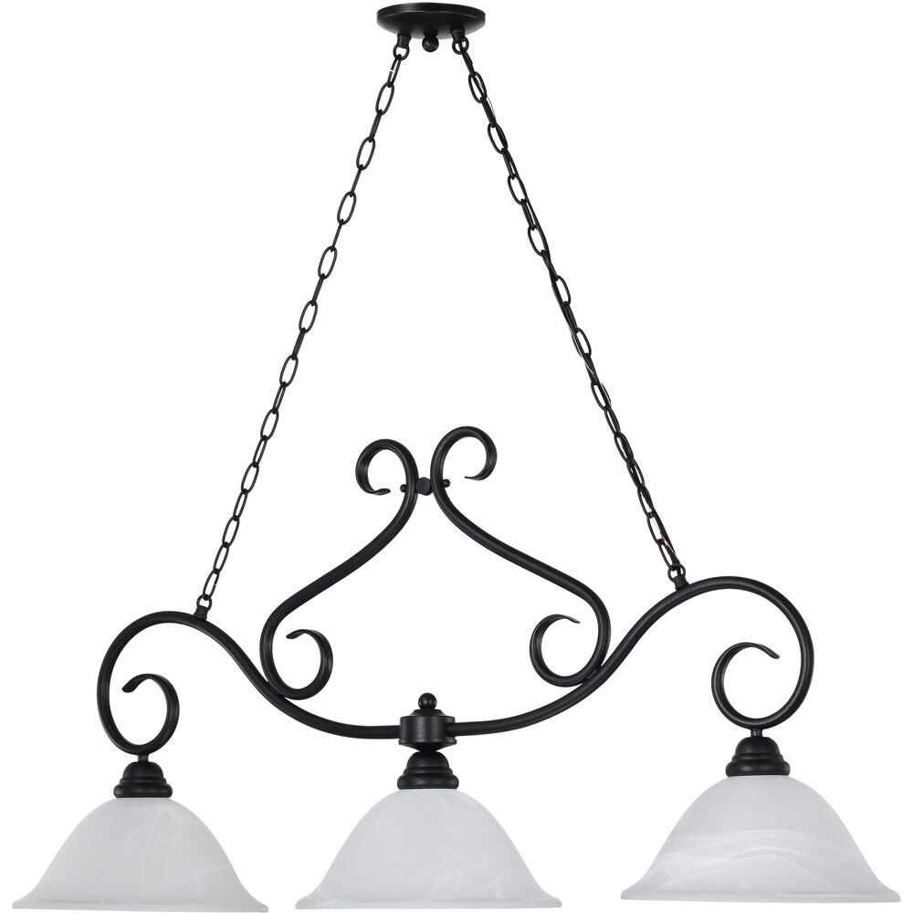 Nuvo Lighting Castillo 3 Light 11.75 Inch Textured Black Chandelier Ceiling Light