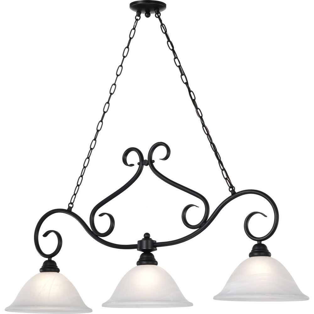 Nuvo Lighting Castillo 3 Light 11.75 Inch Textured Black Chandelier Ceiling Light