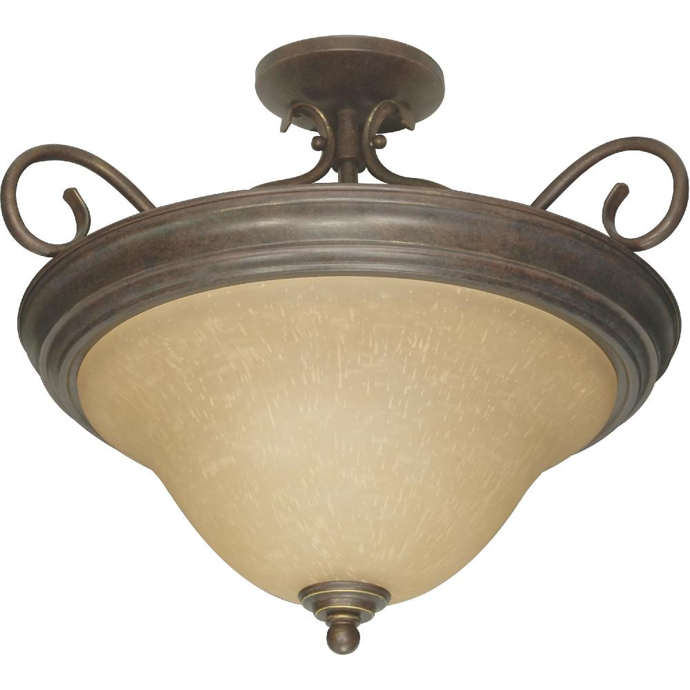 nuvo lighting Castillo 3 Light 18.5 inch Sonoma Bronze and Champagne Semi Flush Mount Ceiling Light