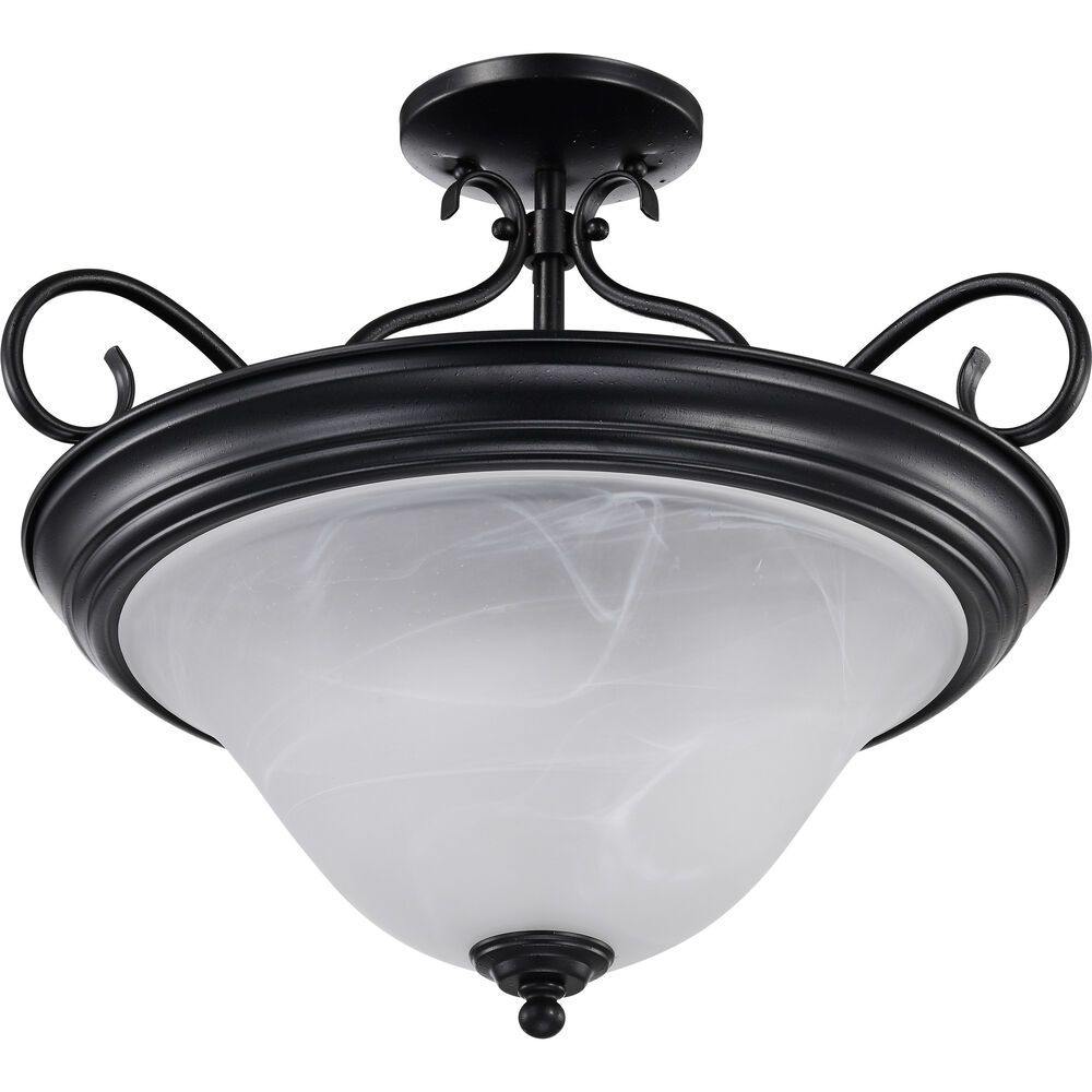 Nuvo Lighting Castillo 3 Light 18.5 Inch Textured Black Semi Flush Mount Ceiling Light