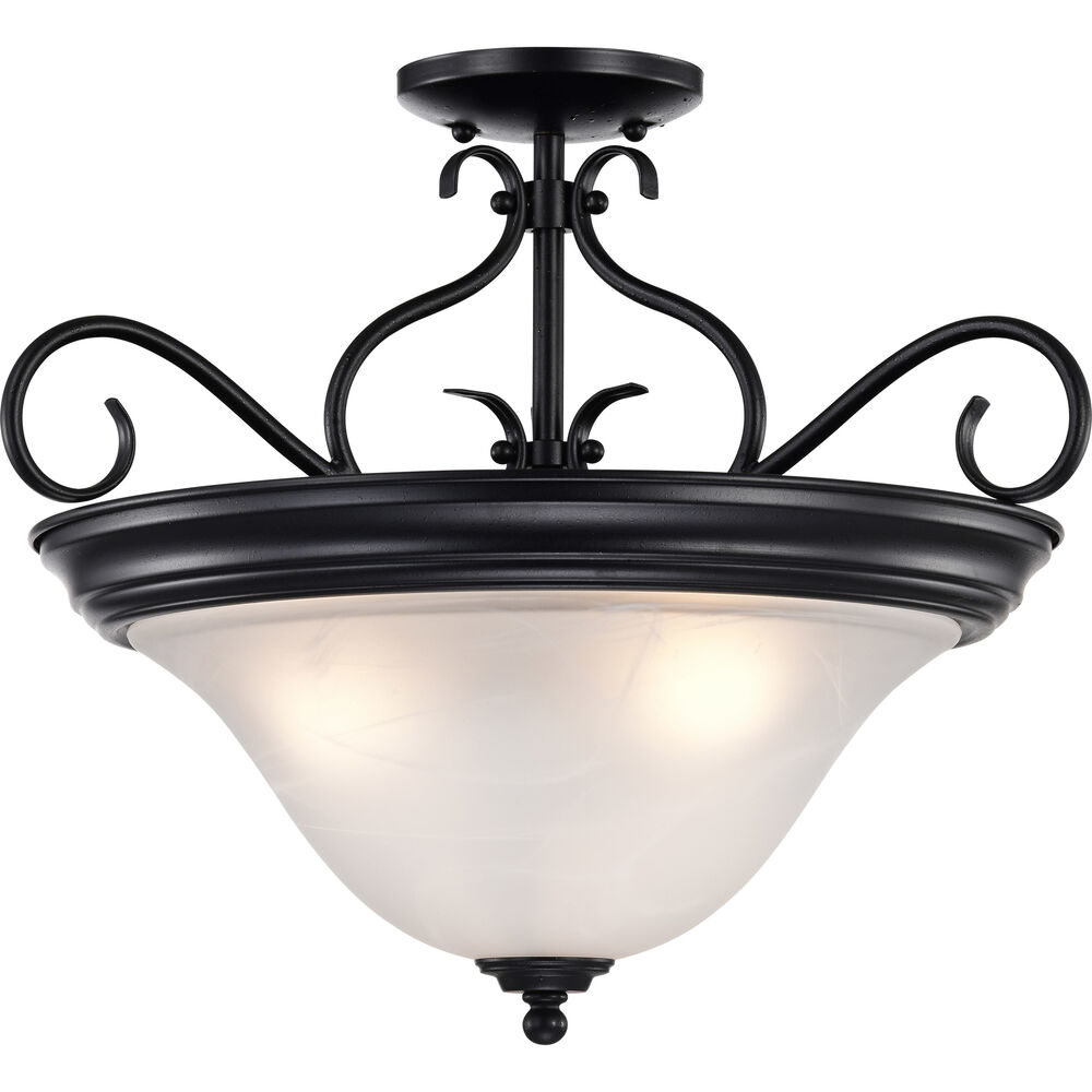 Nuvo Lighting Castillo 3 Light 18.5 Inch Textured Black Semi Flush Mount Ceiling Light